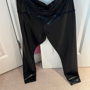 Athleta Black Shiny High-Rise Leggings